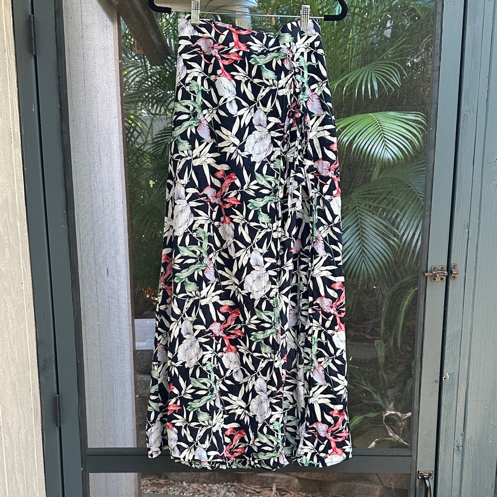 Love Culture Black Floral Maxi Skirt